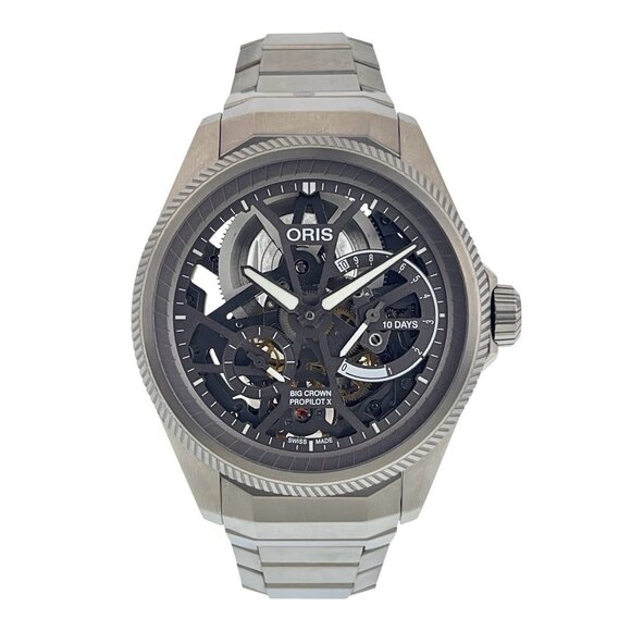Oris ProPilot X Titanium Skeleton Dial 44mm Manual Wind Men's Watch 7759 - Picture 1 of 10